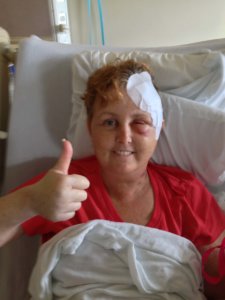 Lynn, the day after surgery